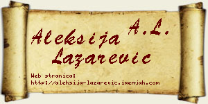 Aleksija Lazarević vizit kartica